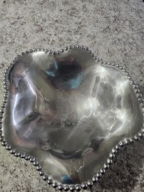 VINTAGE Mariposa Brillante Hechoen Mexico Wave Beaded Pearl Bowl